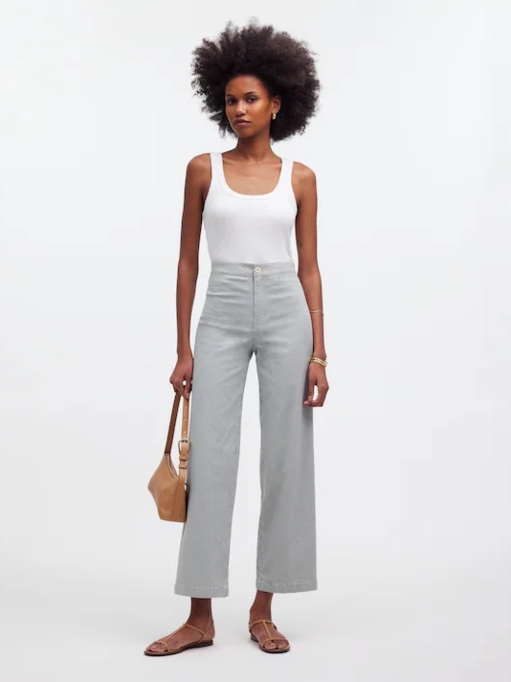 Madewell High Waist  Emmett Wide Leg Pant in Faded River Stripes